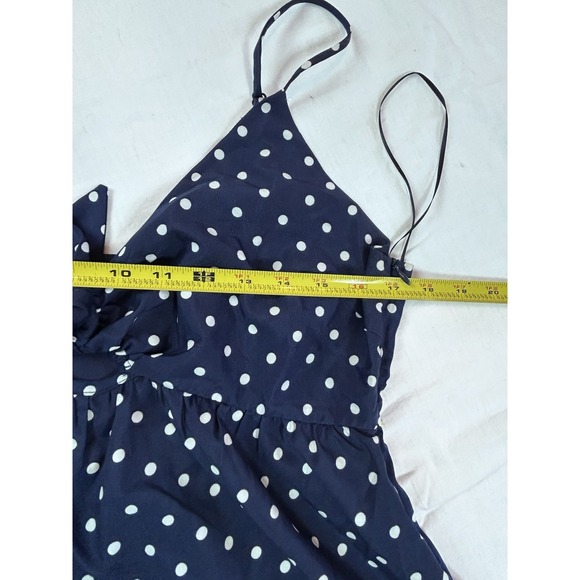 Gilli Vtg Babydoll Top Tank Navy Blue Polka Dots Wmn Lrg Keyhole Y2K - Picture 4 of 12